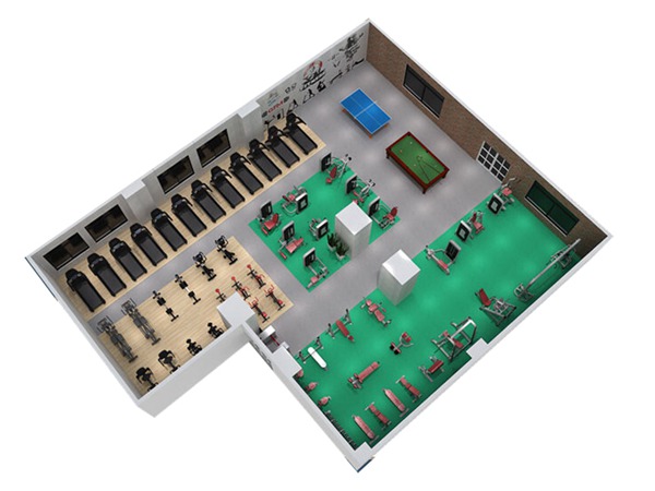 1000平方健身房配置方案-广西KS娱乐体育体育健身器材有限公司