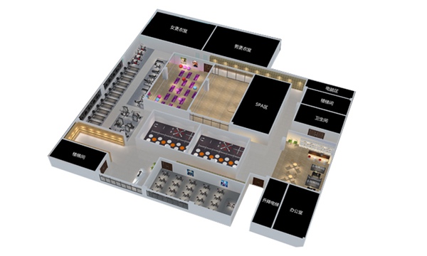 1700平方健身房配置方案-广西KS娱乐体育体育健身器材有限公司