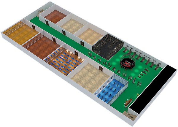 1800平方健身房配置方案-广西KS娱乐体育体育健身器材有限公司
