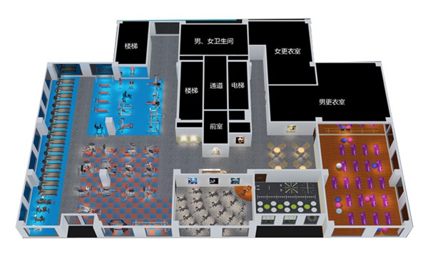 1500平方健身房配置方案-广西KS娱乐体育体育健身器材有限公司