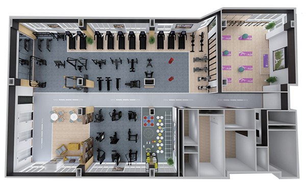 200-500平方健身房配置方案-广西KS娱乐体育体育健身器材有限公司