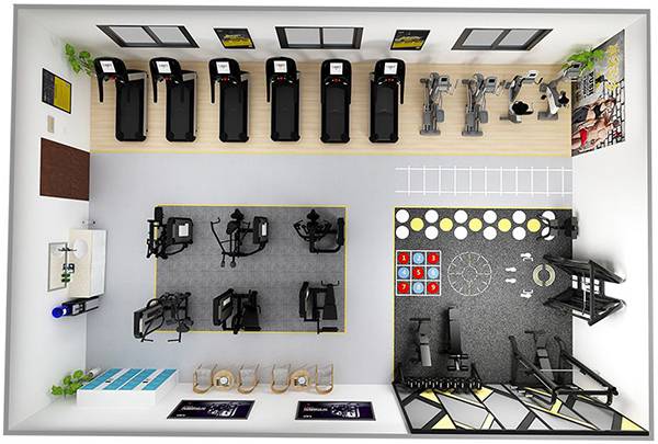 120平方健身房配置方案-广西KS娱乐体育体育健身器材有限公司